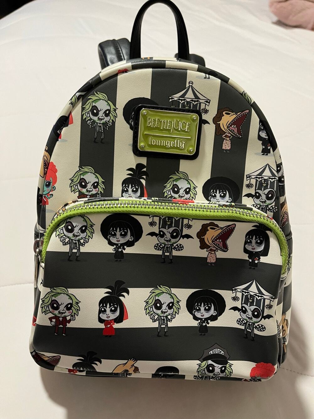 Loungefly Beetlejuice Chibi Characters Striped Mini Backpack Tim Burton